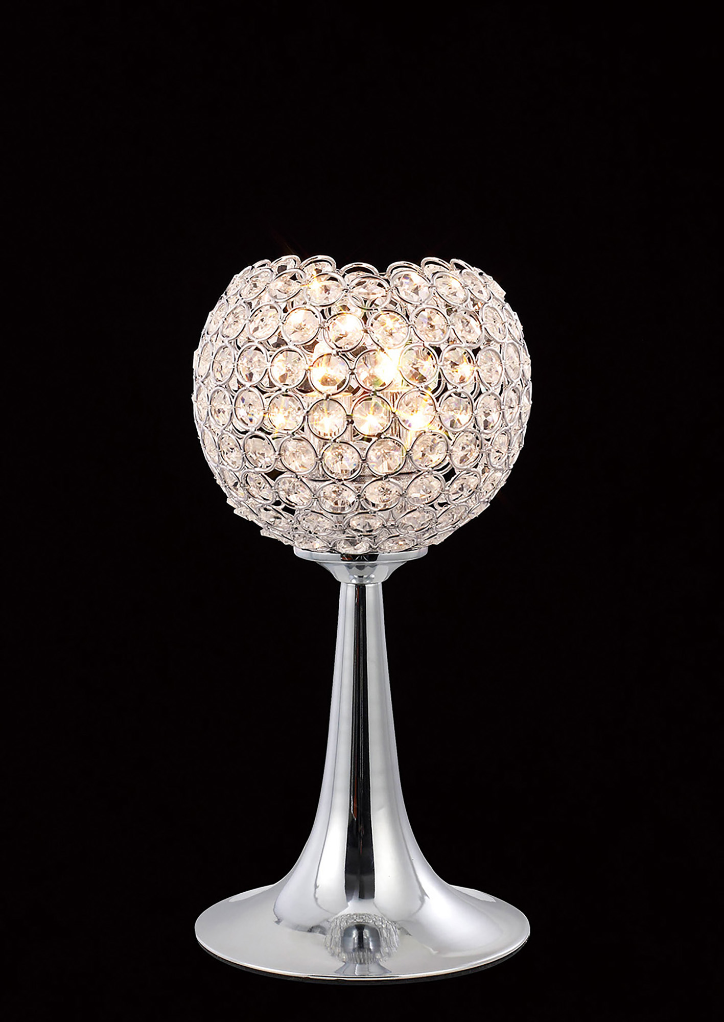 IL30193  Ava Crystal 32cm 2 Light Table Lamp Polished Chrome